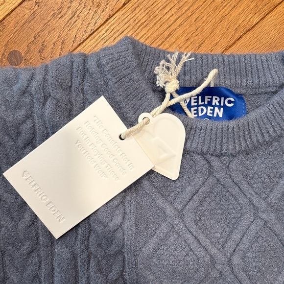Aelfric Eden Blue Cable Knit Crewneck Sweater - Picture 2 of 2
